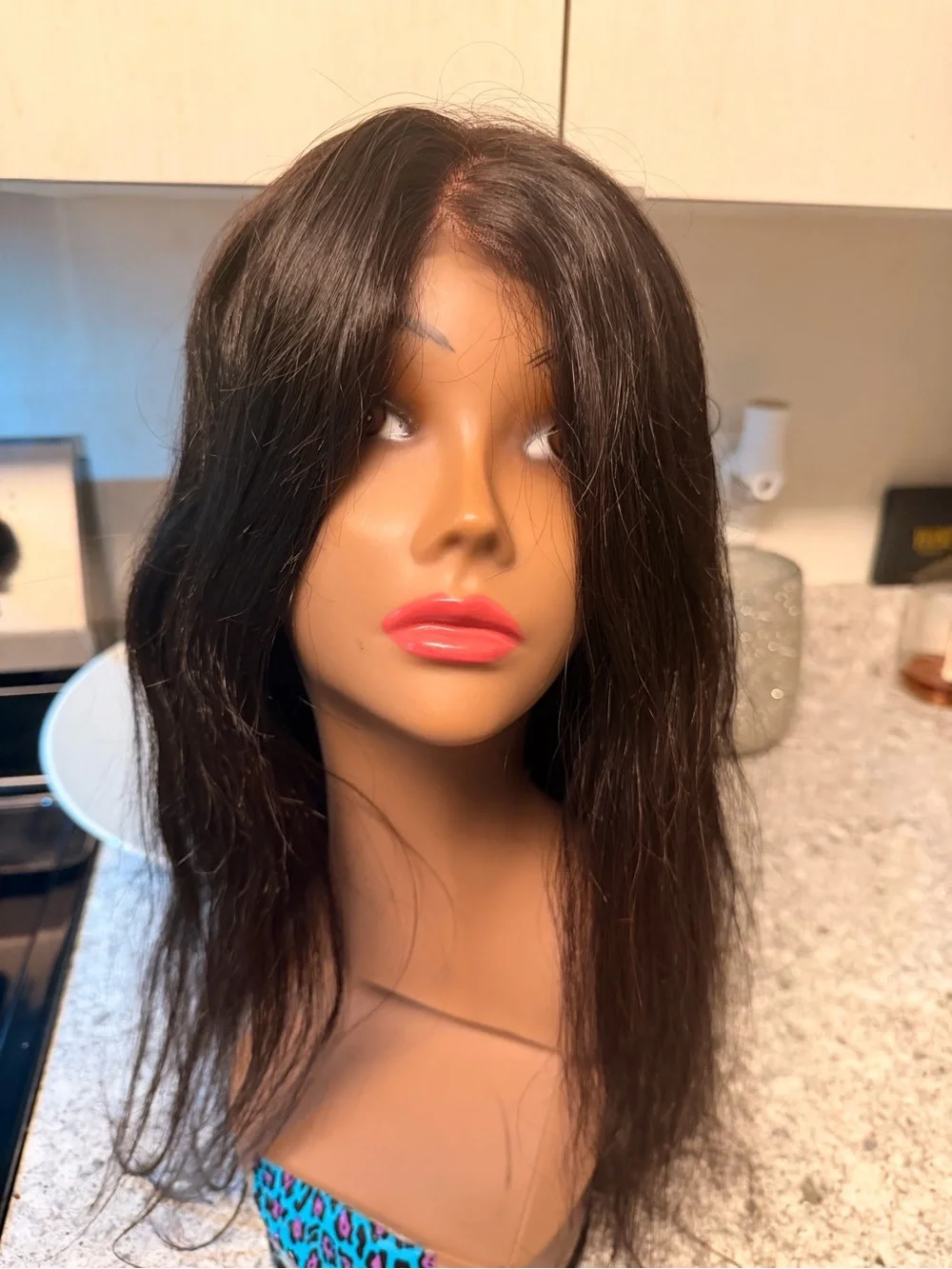 360 Full Frontal Lace Front Wig with Natural Wave - Black 20 inches